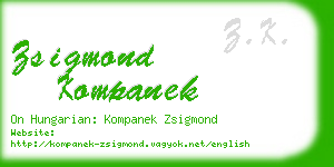 zsigmond kompanek business card